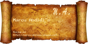 Marcu Abdiás névjegykártya